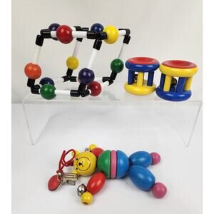 German Baby Toys Bear Wood Unused Teething Rattles Colorful Quality Selecta